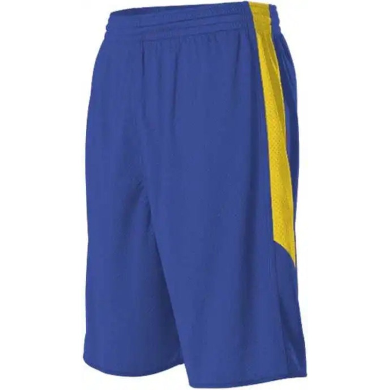 Alleson Athletic 589PSP Adult Single Ply Reversible Short – Royal Light Gold