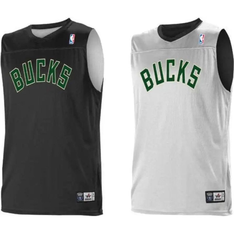 Alleson Athletic A105LA Adult NBA Logo Reversible Game Jersey – Milwaukee Bucks