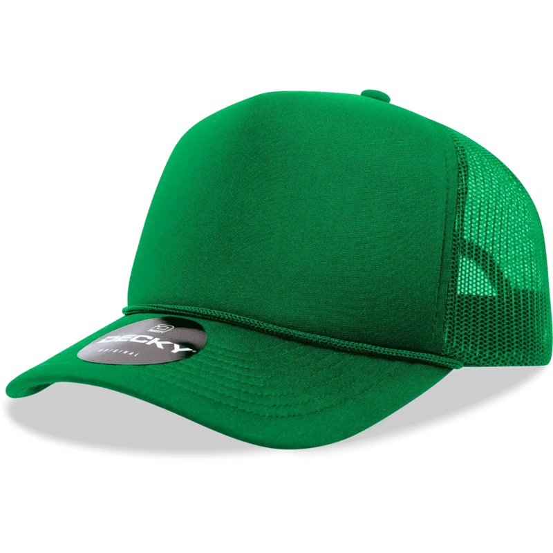 Decky 6025 Mid Profile 6 Panel Poly Cotton Trucker Cap – Kelly