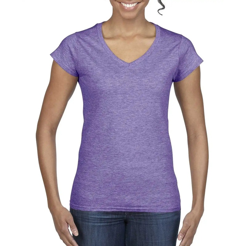 Gildan 64V00L Softstyle Junior Fit V-Neck T-Shirt – Heather Purple