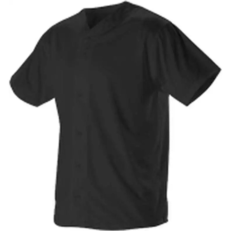 Alleson Athletic 52MBFJY Youth Full Button Lightweight Baseball Jersey – Black