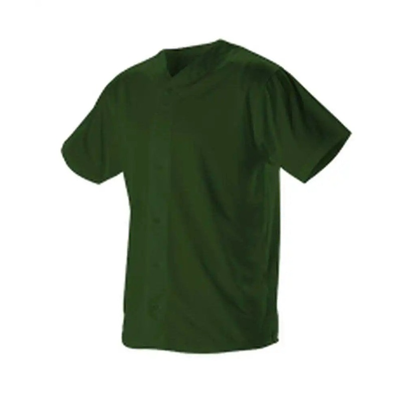 Alleson Athletic 52MBFJY Youth Full Button Lightweight Baseball Jersey – Forest