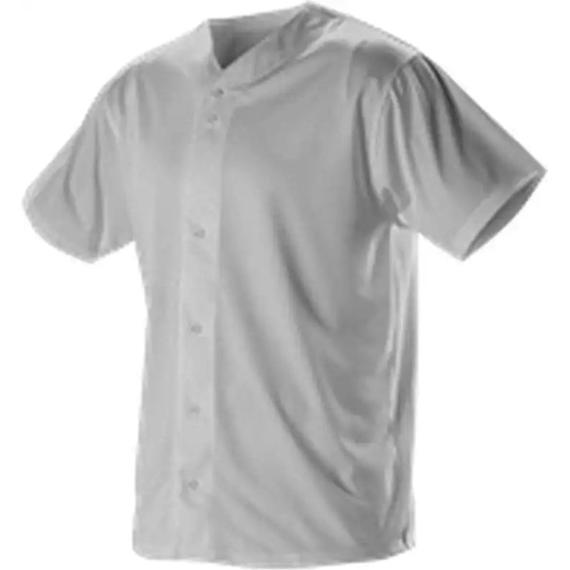 Alleson Athletic 52MBFJY Youth Full Button Lightweight Baseball Jersey – Gray