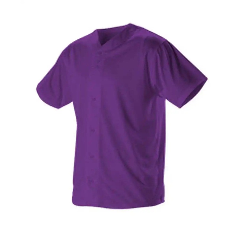 Alleson Athletic 52MBFJY Youth Full Button Lightweight Baseball Jersey – Purple