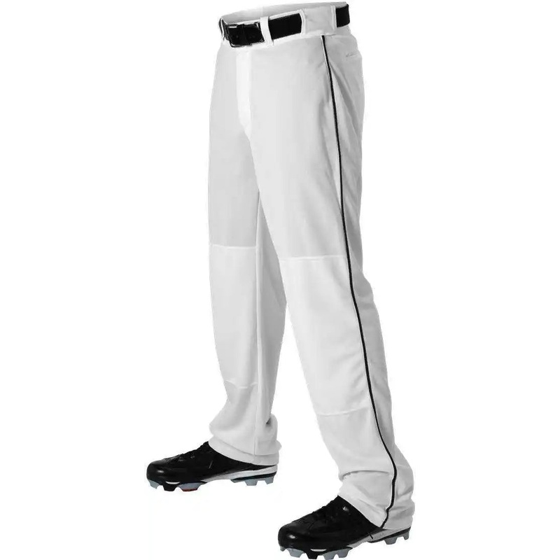 Alleson Athletic 605WLBY Youth Baseball Pant with Braid – White Black