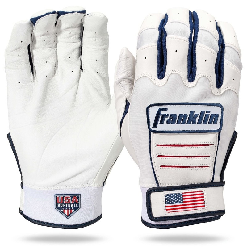 Franklin USA Women Softball CFX FP Batting Glove – White/USA