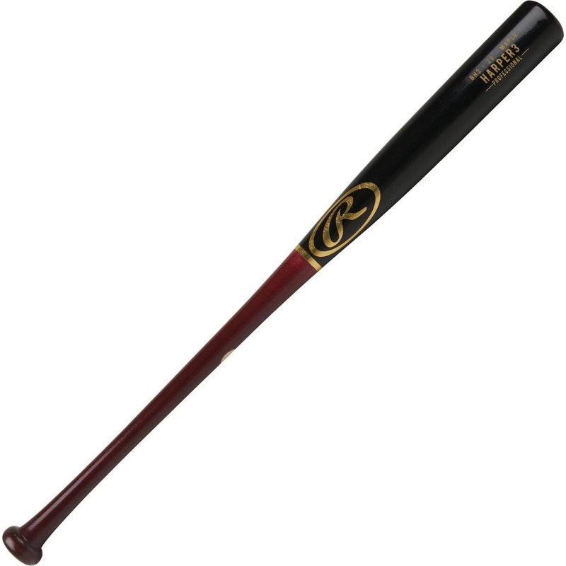 Rawlings BH3 Harper Bat – Maple Wood Bat – Black/Maroon