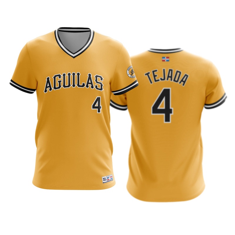 Dominican Hall of Fame Aguilas Cibaenas Jersey Gold – TEJADA 4