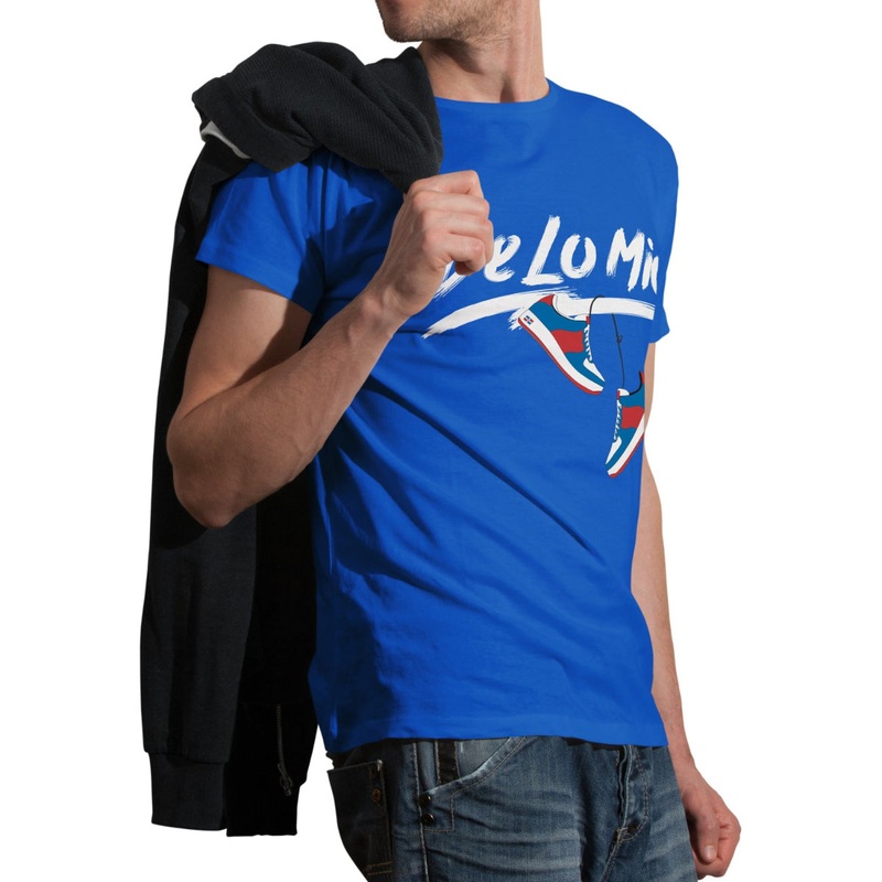 Dominican Phrase De lo mio Printed T-Shirt – Royal Blue