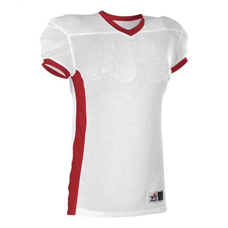 Alleson Athletic 750EY Youth Football Jersey – White Scarlet