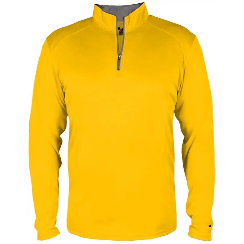 Badger Sport 2102 B-Core Youth 1/4 Zip – Gold Graphite