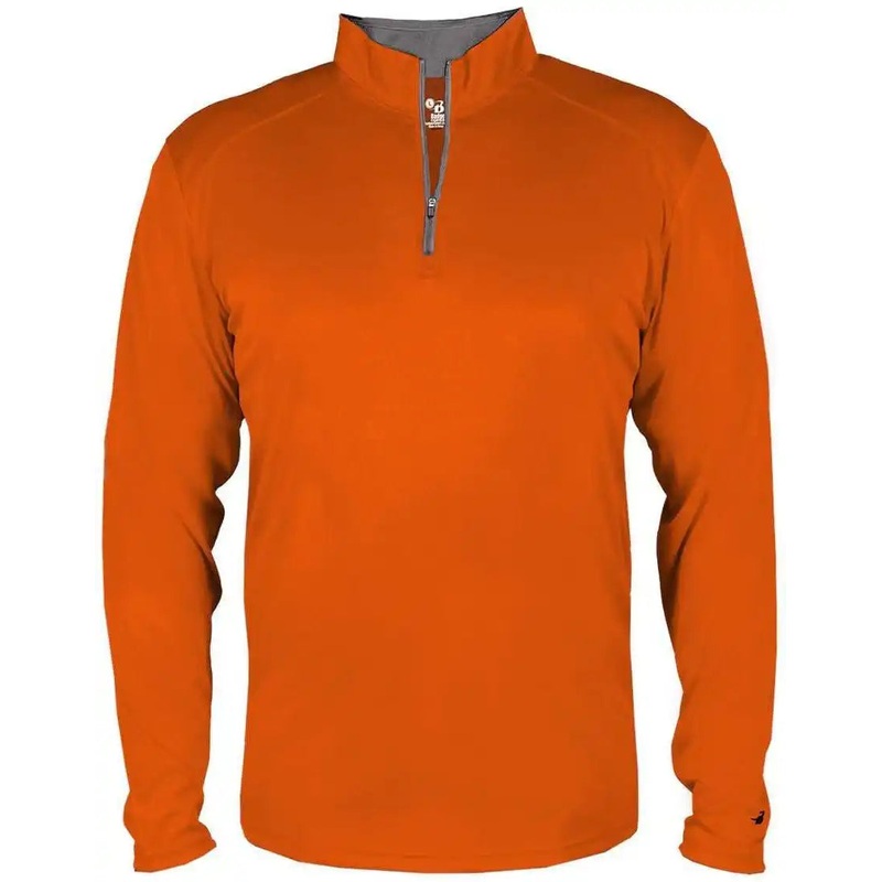 Badger Sport 2102 B-Core Youth 1/4 Zip – Orange Graphite