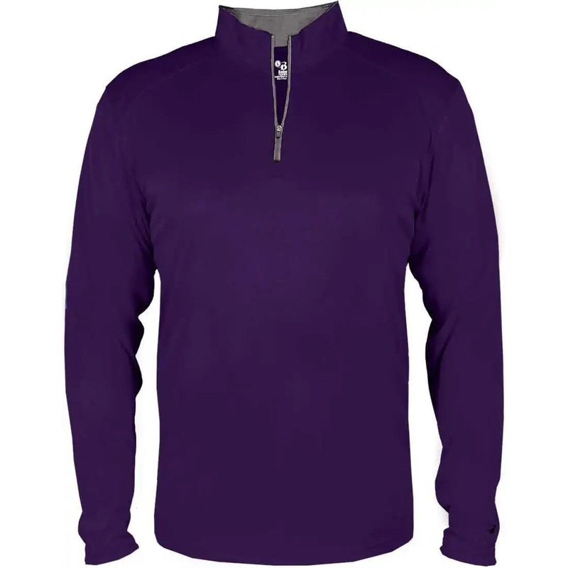 Badger Sport 2102 B-Core Youth 1/4 Zip – Purple Graphite