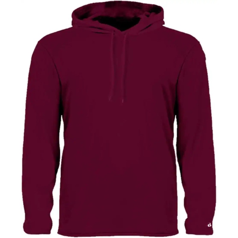 Badger Sport 2105 B-Core Long Sleeve Youth Hoodie Tee – Maroon