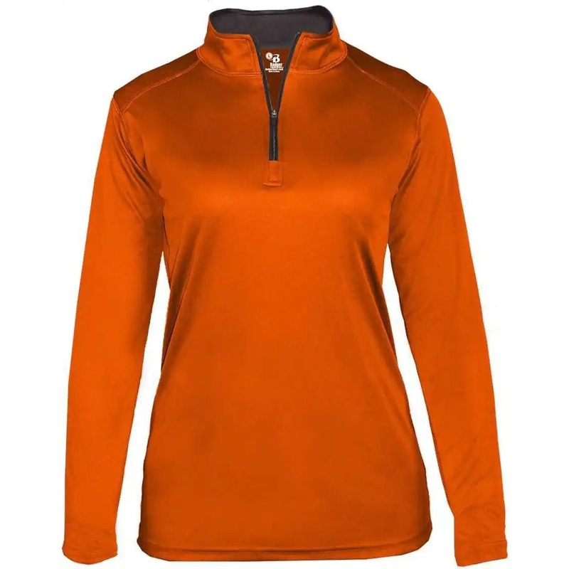 Badger Sport 4103 B-Core Ladies 1/4 Zip – Orange Graphite
