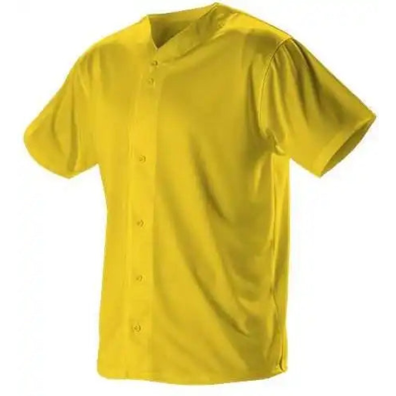 Alleson Athletic 52MBFJ Adult Full Button Lightweight Baseball Jersey – Light Gold