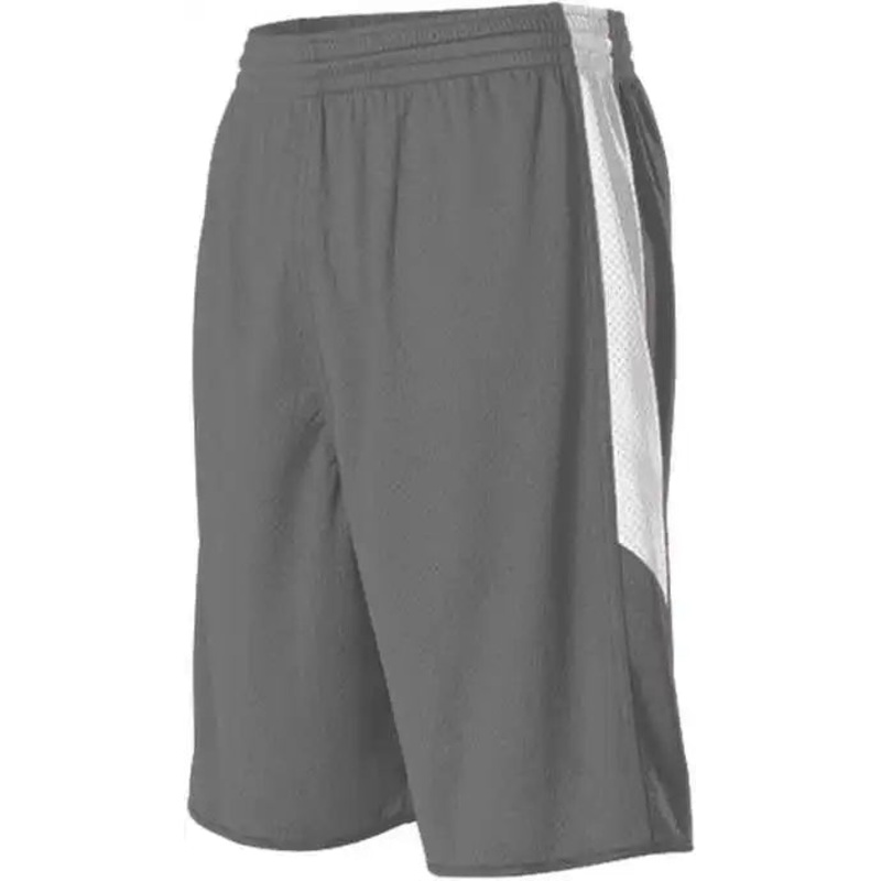 Alleson Athletic 589PSP Adult Single Ply Reversible Short – Charcoal White