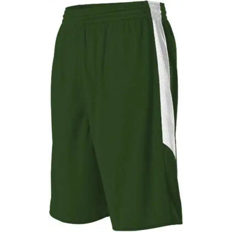 Alleson Athletic 589PSP Adult Single Ply Reversible Short – Dark Green White