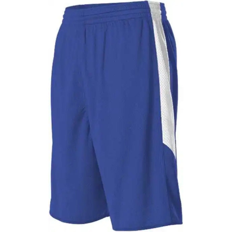 Alleson Athletic 589PSP Adult Single Ply Reversible Short – Royal White