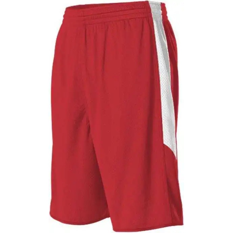 Alleson Athletic 589PSP Adult Single Ply Reversible Short – Scarlet White
