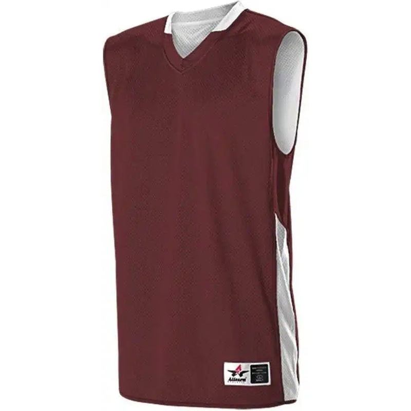 Alleson Athletic 589RSPY Youth Single Ply Reversible Jersey – Maroon White