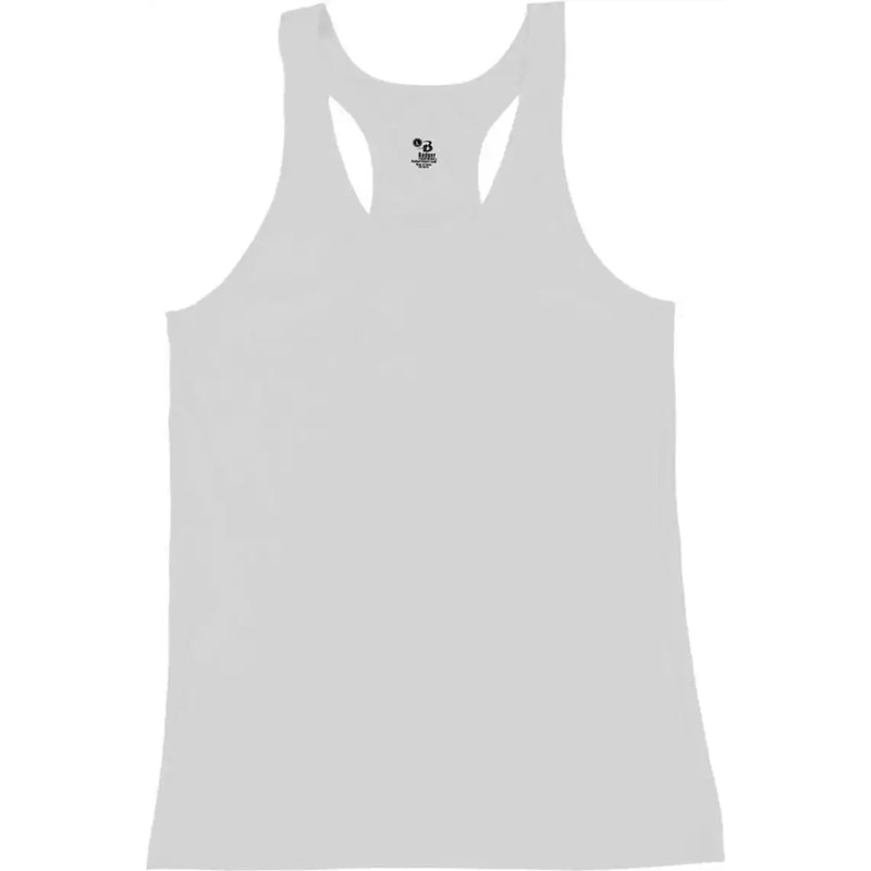 Badger Sport 2166 B-Core Girls Racerback Tank – White