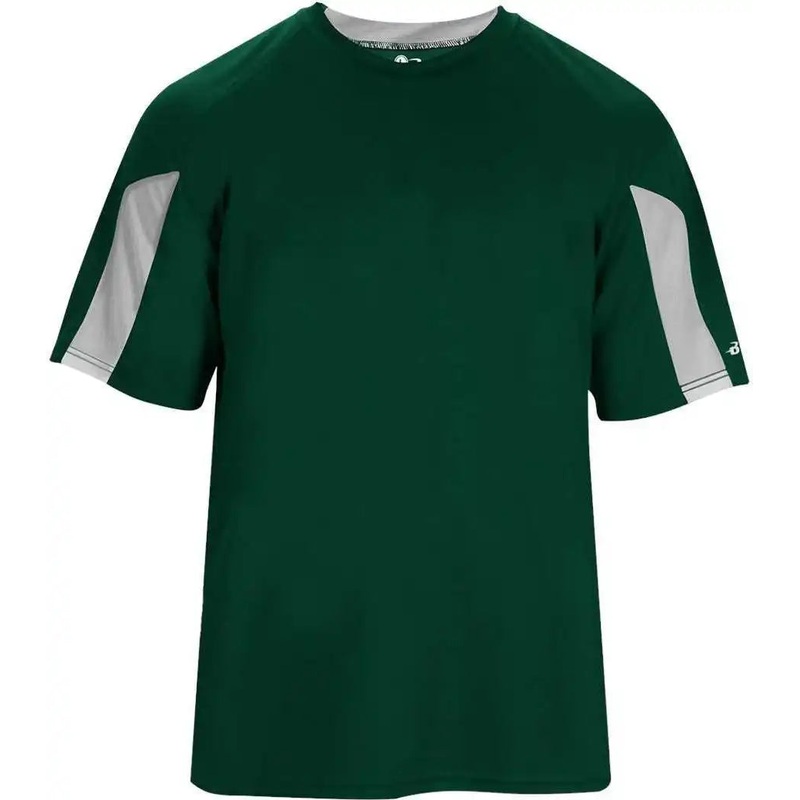 Badger Sport 2176 Striker Youth Tee – Forest White