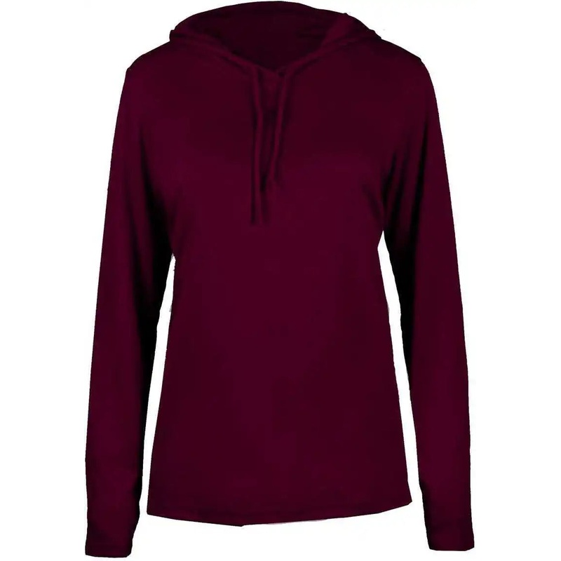 Badger Sport 4165 B-Core Long Sleeve Ladies Hoodie Tee – Maroon