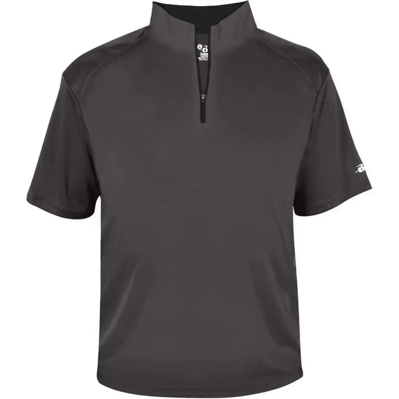 Badger Sport 4199 B-Core Short Sleeve 1/4 Zip – Graphite Black