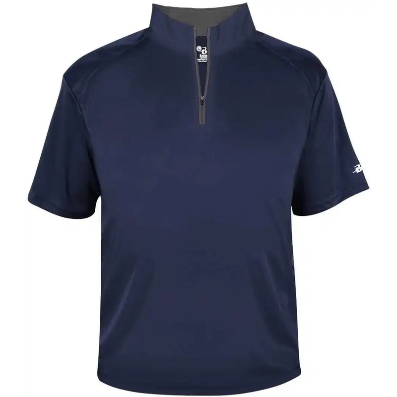 Badger Sport 4199 B-Core Short Sleeve 1/4 Zip – Navy Graphite
