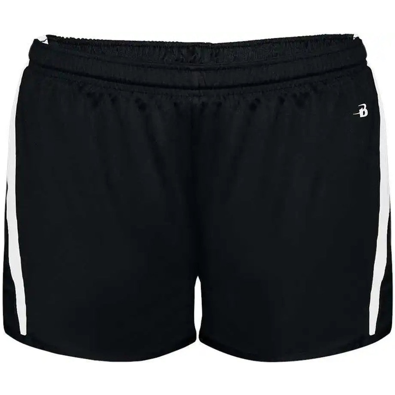 Badger Sport 7274 Stride Ladies Short – Black White