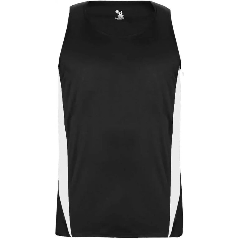 Badger Sport 8667 Stride Singlet – Black White