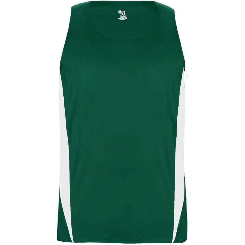Badger Sport 8667 Stride Singlet – Forest White