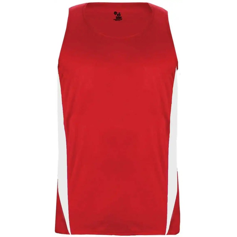 Badger Sport 8667 Stride Singlet – Red White