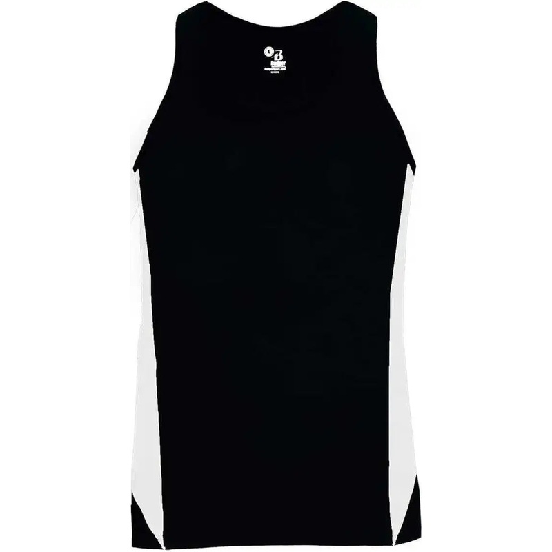 Badger Sport 8967 Stride Ladies Singlet – Black White