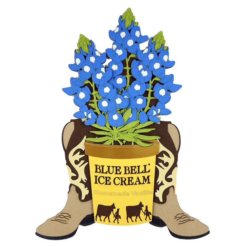 Texas Bluebonnet Ice Cream Bucket