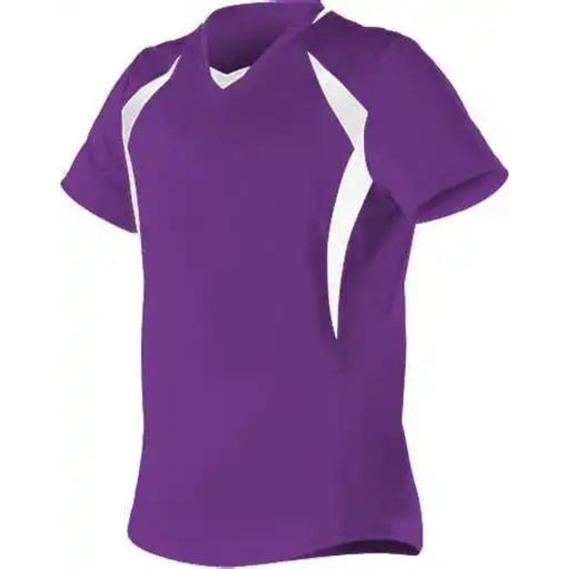 Alleson Athletic 552JG Girl’s Short Sleeve Fastpitch Jersey – Purple White