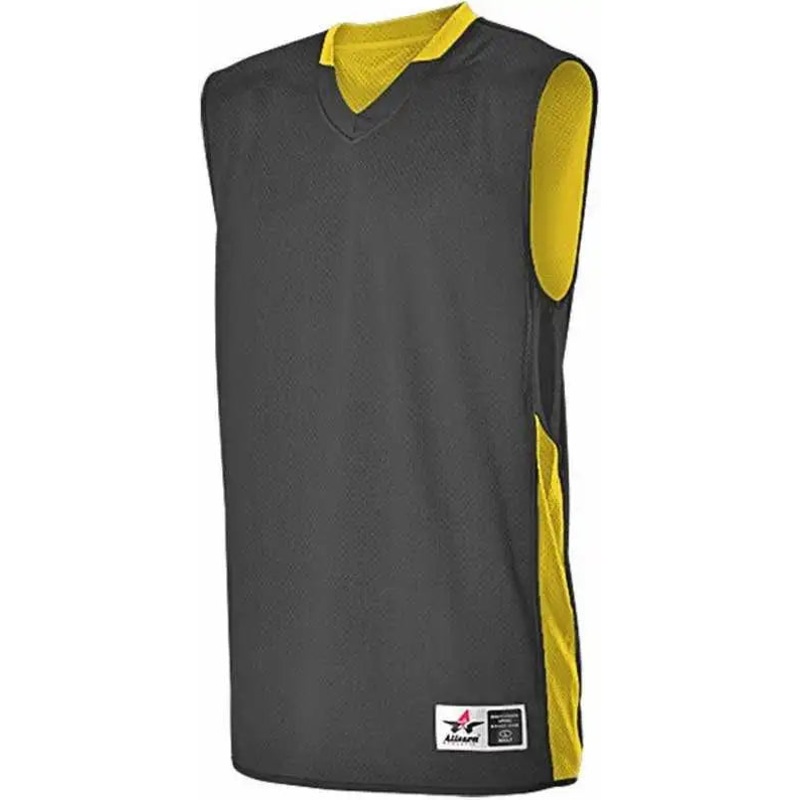 Alleson Athletic 589RSP Adult Single Ply Reversible Jersey – Black Light Gold