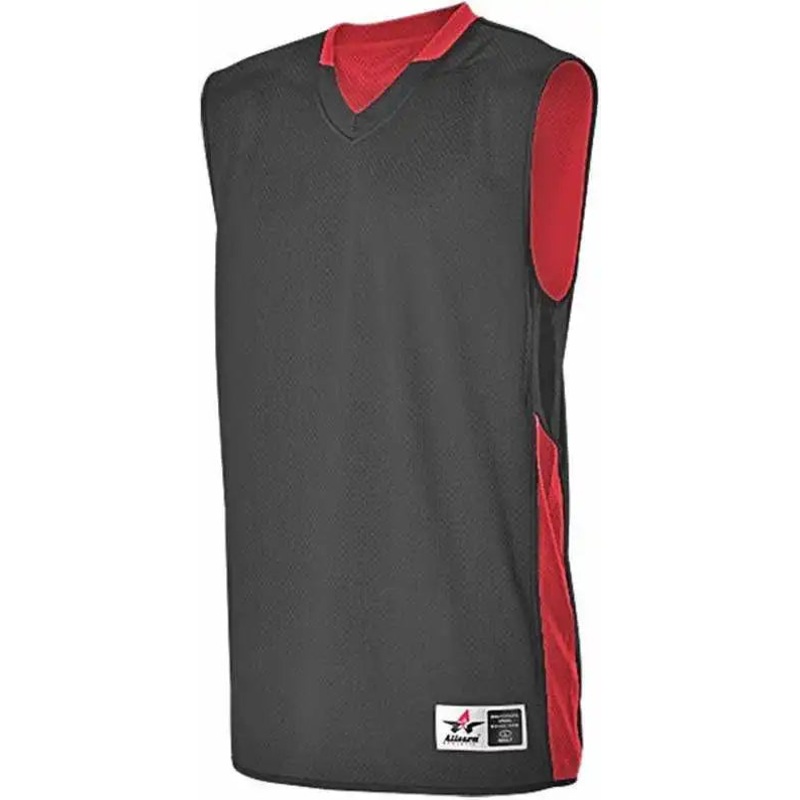 Alleson Athletic 589RSP Adult Single Ply Reversible Jersey – Black Scarlet