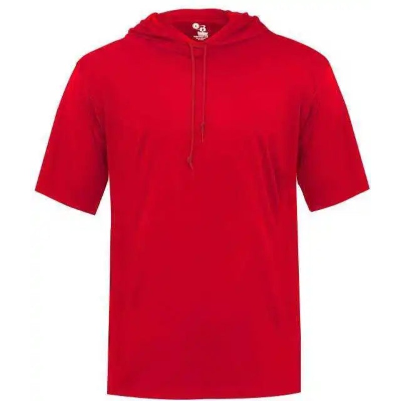 Badger Sport 4123 B-Core Short Sleeve Hoodie Tee – Red