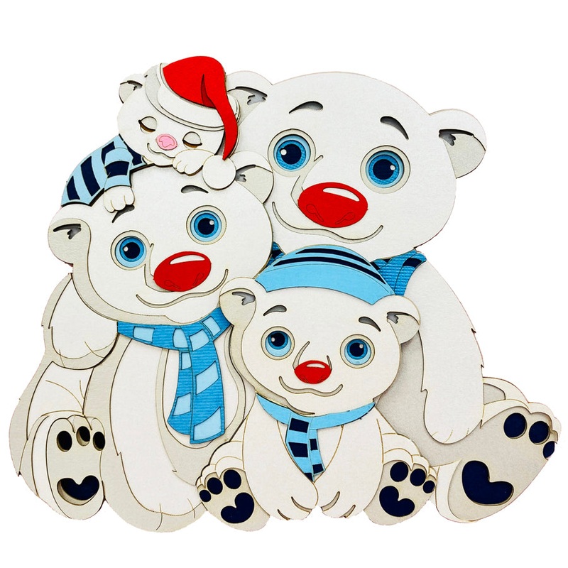 Polar Bear Snow Family