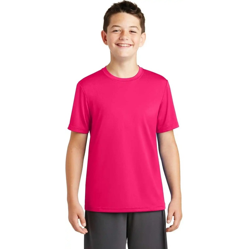 Sport-Tek YST320 Youth PosiCharge Tough Tee – Pink Raspberry