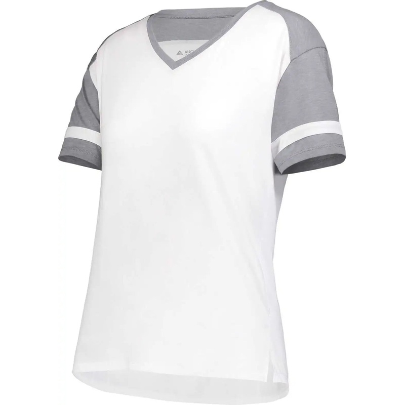 Augusta 2914 Ladies Fanatic 2.0 Tee – White Gray Heather