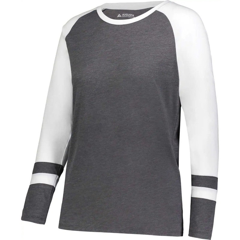 Augusta 2917 Ladies Fanatic 2.0 Long Sleeve Tee – Carbon Heather White