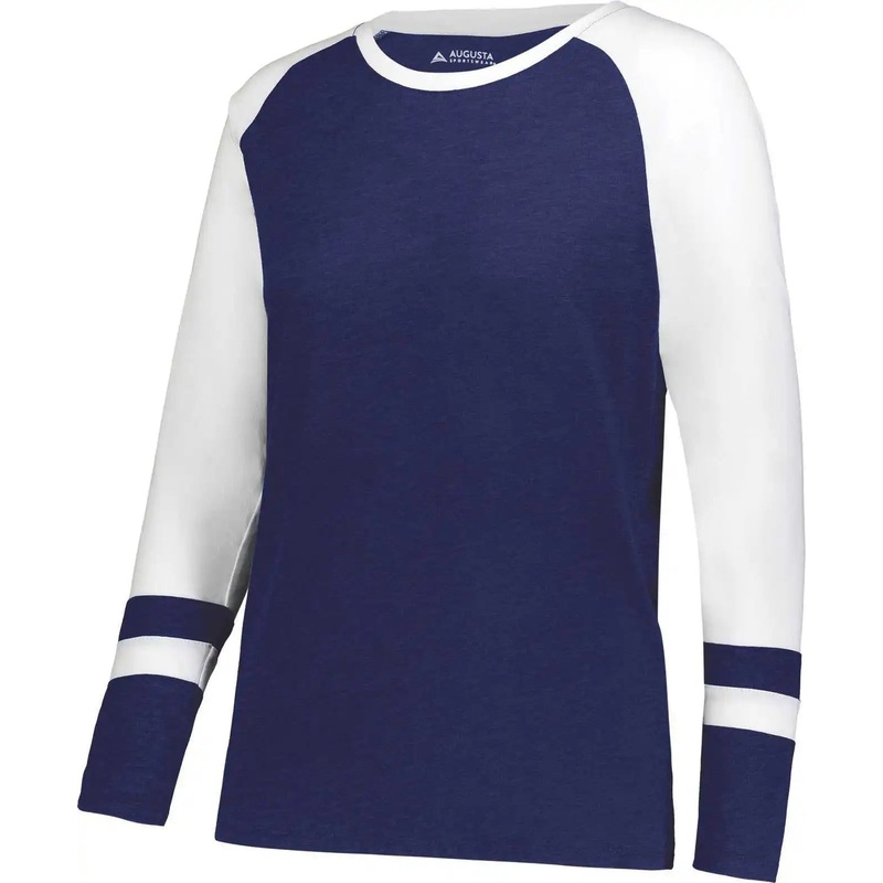 Augusta 2917 Ladies Fanatic 2.0 Long Sleeve Tee – Navy White
