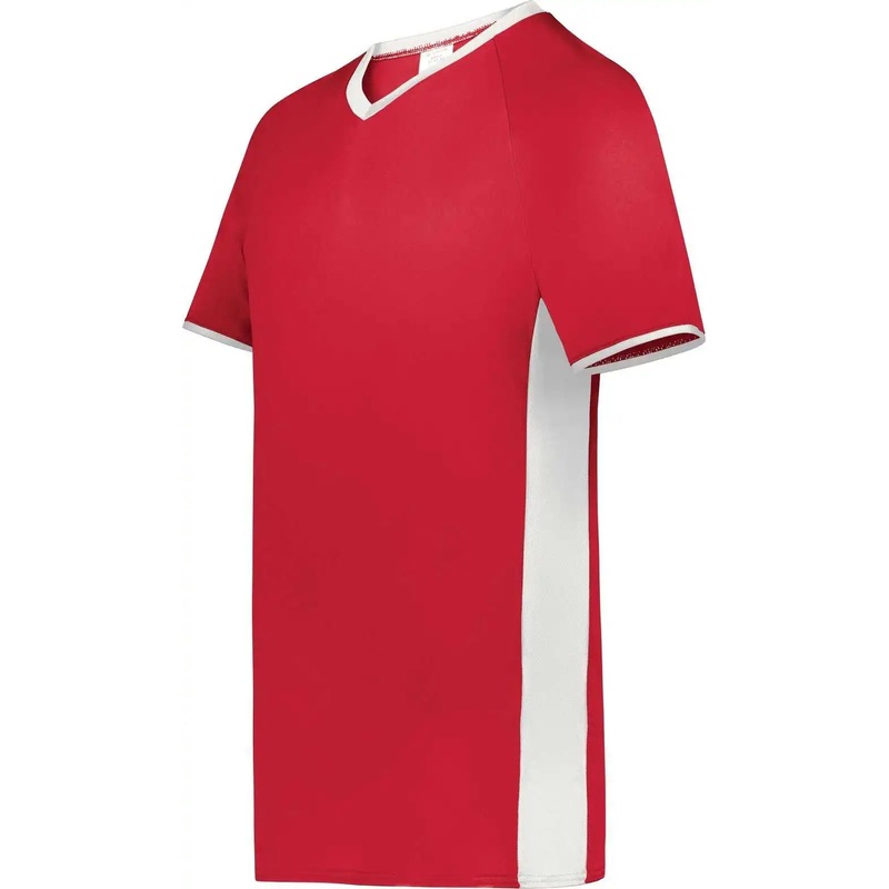 Augusta 6908 Youth Cutter+ V-Neck Jersey – Scarlet White