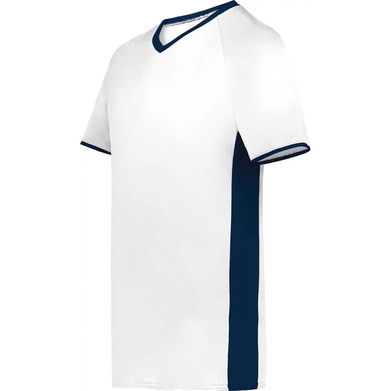 Augusta 6908 Youth Cutter+ V-Neck Jersey – White Navy