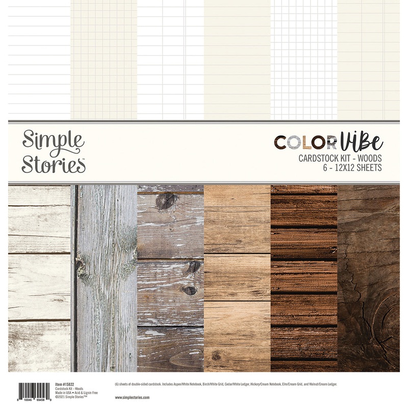 Simple Stories – Color Vibe 12×12 Cardstock – Woods