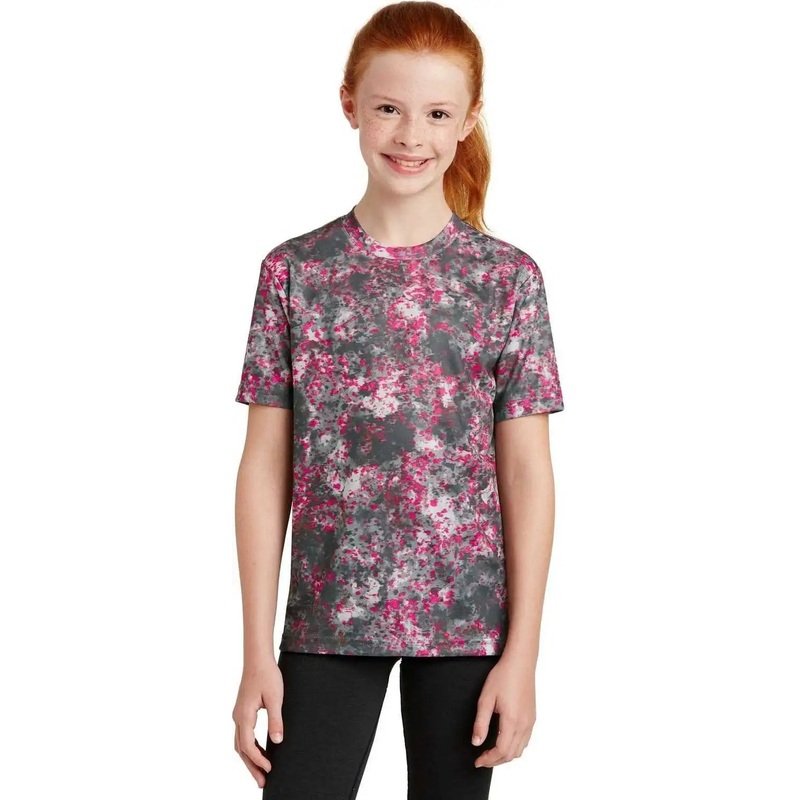 Sport-Tek YST330 Youth Mineral Freeze Tee – Pink Raspberry