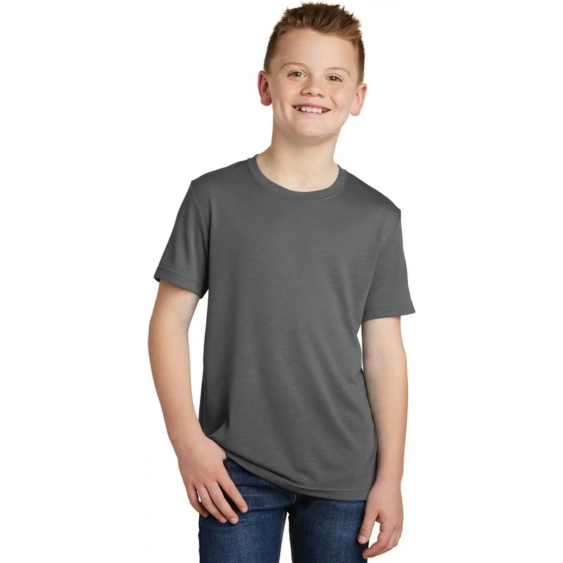 Sport-Tek YST450 Youth PosiCharge Competitor Cotton Touch Tee – Dark Smoke Gray